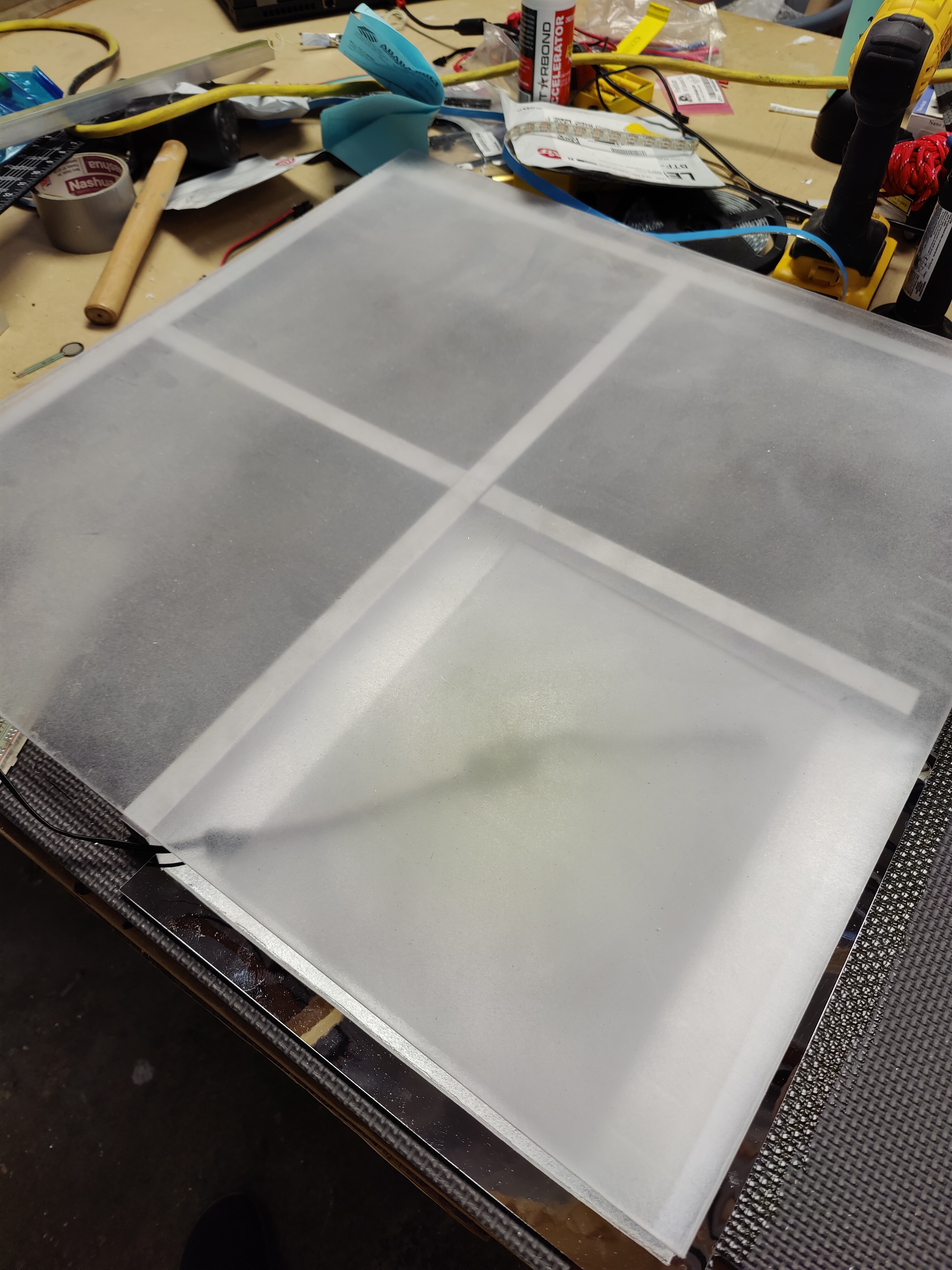 An unlit polycarbonate tile